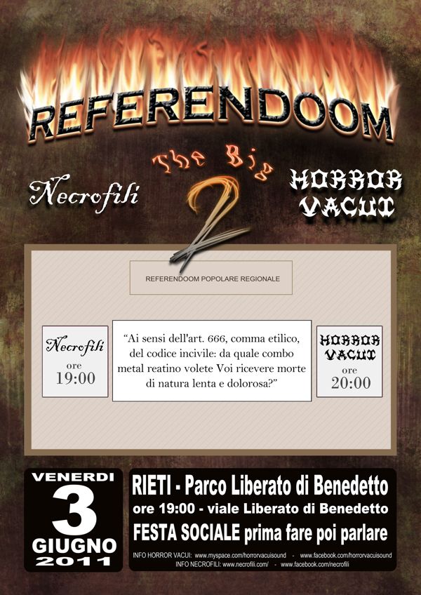 Necrofili - Live - 3 Giugno 2011 - Ore 19.00 - Rieti - Parco Liberato di Benedetto